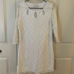 Worn once! Laundry by Design white dress- beautiful!